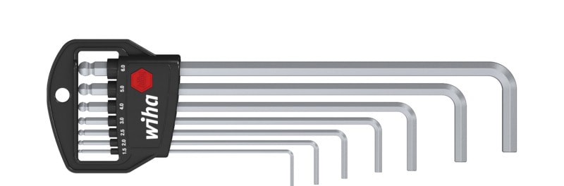 WIHA WERKZEUGE - Stiftschlüssel Set im Classic Halter 6-Kant-Kugelkopf 8-tlg. mattverchr.