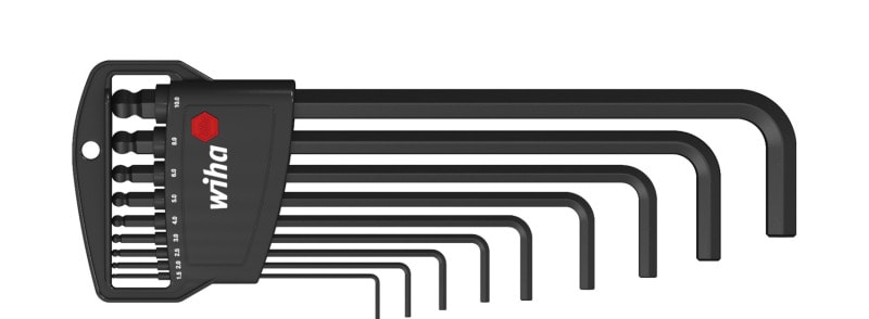 WIHA WERKZEUGE - Stiftschlüssel Set im Classic Halter 6-Kant-Kugelkopf 10-tlg