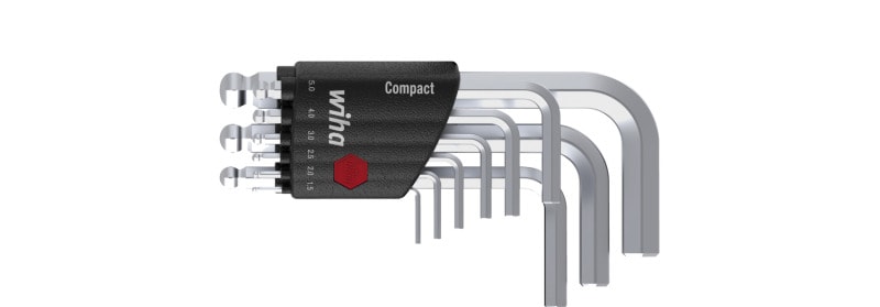 WIHA WERKZEUGE - Stiftschlüssel Set im Compact Halter 6-Kant-Kugelkopf 10-tlg