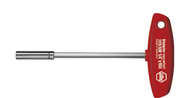 WIHA WERKZEUGE - Schraubendreher mit Quergriff und Bithalter magnetisch 1/4''x150mm