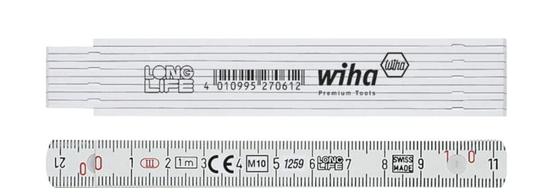 WIHA WERKZEUGE - Gliedermaßstab Longlife 1 m metrisch, 10 Glieder