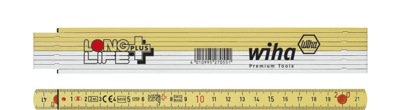 WIHA WERKZEUGE - Gliedermaßstab Longlife Plus 2 m metrisch, 10 Glieder