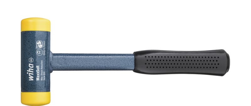 WIHA WERKZEUGE - Schonhammer rückschlagfrei, mittelhart, Stahlrohrstiel, Rund-Schlagkopf, 40mm