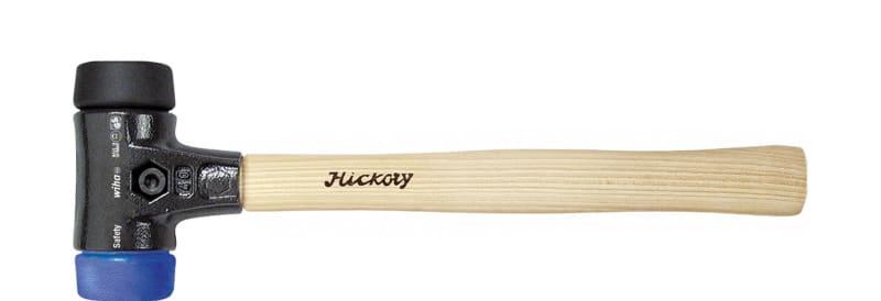 WIHA WERKZEUGE - Schonhammer Safety weich/mittelweich, Hickorystiel, Rund-Schlagkopf, 30mm