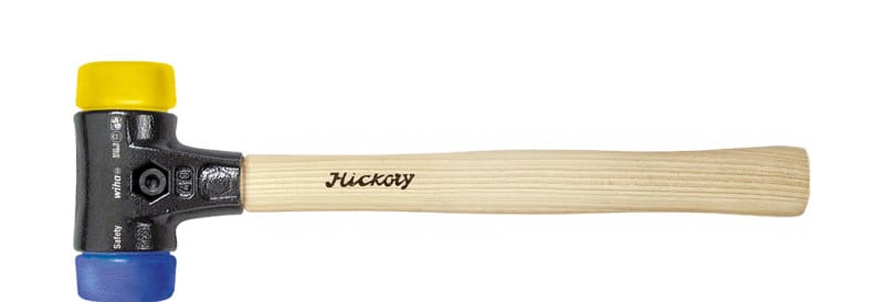 WIHA WERKZEUGE - Schonhammer Safety weich/mittelhart, Hickorystiel, Rund-Schlagkopf, 40mm