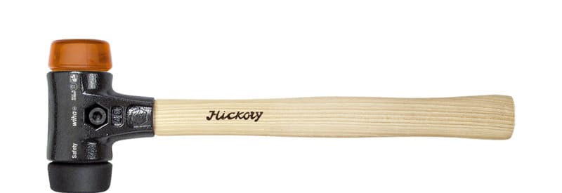 WIHA WERKZEUGE - Schonhammer Safety mittelweich/ hart, Hickorystiel, Rund-Schlagkopf, 60mm
