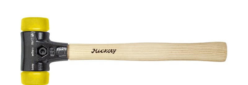 WIHA WERKZEUGE - Schonhammer Safety mittelhart/mittelhart, Hickorystiel, Rund-Schlagkopf, 50mm