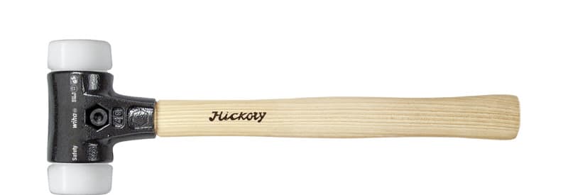 WIHA WERKZEUGE - Schonhammer Safety sehr hart/sehr hart, Hickorystiel, Rund-Schlagkopf, 50mm