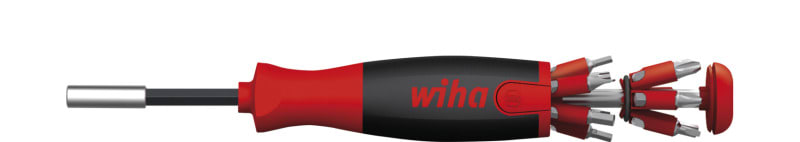WIHA WERKZEUGE - Schraubendreher mit Bit Magazin LiftUp 25 magnetisch mit 12 Bits, 1/4''