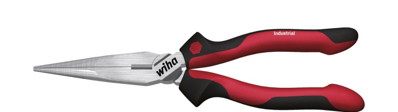 WIHA WERKZEUGE - Flachrundzange Industrial mit Schneide gerade Form, 160mm