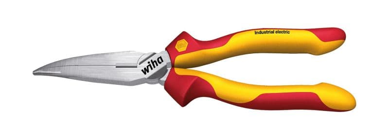 WIHA WERKZEUGE - Flachrundzange SB Industrial electric mit Schneide gebogene Form, ca. 40°, 200mm