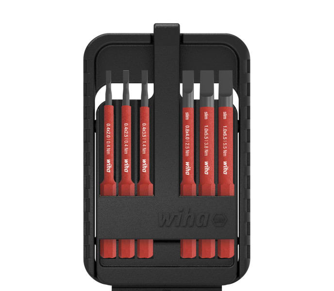 WIHA WERKZEUGE - Bit Set slimBit electric Schlitz 7-tlg. inkl. slimBit-Box
