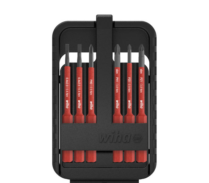 WIHA WERKZEUGE - Bit Set slimBit electric Schlitz, Phillips, Pozidriv 7-tlg. inkl. slimBit-Box
