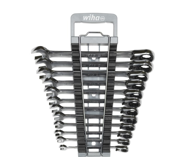 WIHA WERKZEUGE - Ringratschen-Gabelschlüssel Set 13-tlg. umschaltbar inkl. Halter
