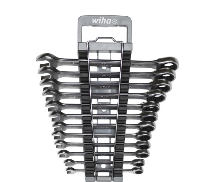 WIHA WERKZEUGE - Ringratschen-Gabelschlüssel Set 13-tlg. inkl. Halter