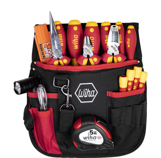 WIHA WERKZEUGE - Werkzeug Set Elektriker gemischt, 18-tlg. inkl. Gürteltasche