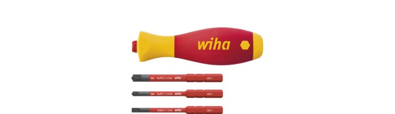 WIHA WERKZEUGE - Schraubendreher mit Bithalter Set SoftFinish slimVario electric 4-tlg