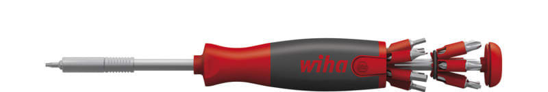 WIHA WERKZEUGE - Schraubendreher mit Bit Magazin LiftUp 26one mit 13 Doppelbits, 1/4''
