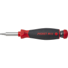 WIHA WERKZEUGE - Schraubendreher mit Bitmagazin PocketMax magnetisch gemischt m. 8 Bits, 1/4''