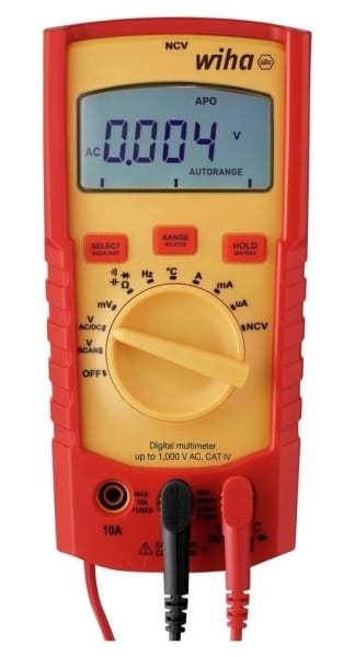 WIHA WERKZEUGE - Digitales Multimeter bis 1.000 V AC, CAT IV inkl. 2x AAA-Batterien
