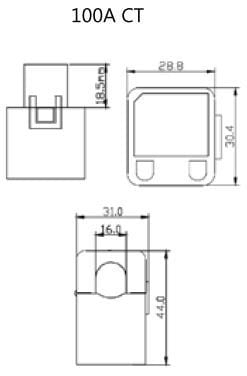 SOLAREDGE - 100A Klapp-Stromwandler 50Hz 16 x 16 mm / 44 x 31 mm
