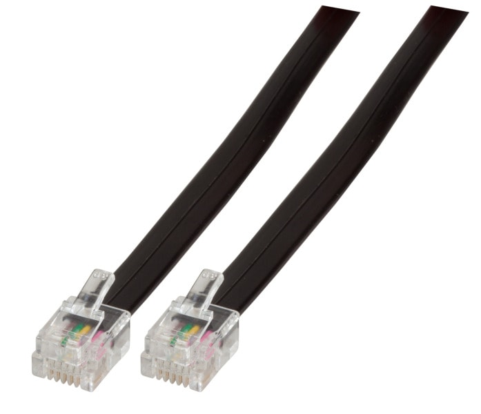 EFB - Modularkabel schwarz, 2 x RJ12 (6/6) Stecker, 1:1, 2,0 m