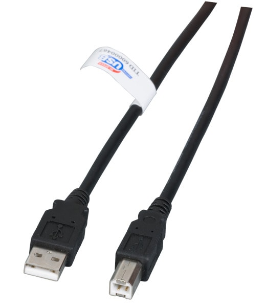 EFB - USB2.0 Anschlusskabel A-B, St.-St., 0,5m, schwarz, LSZH