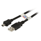 EFB - USB2.0 Anschlusskabel A - Mini B (5polig), St.-St., 1,0m, schwarz, Premium
