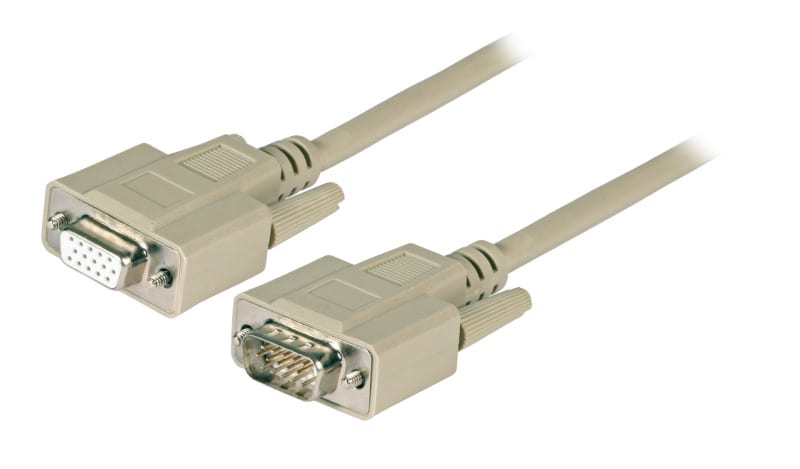 EFB - VGA Verlängerungskabel, 2x HD-DSub 15, St.-Bu., 2,0m, beige