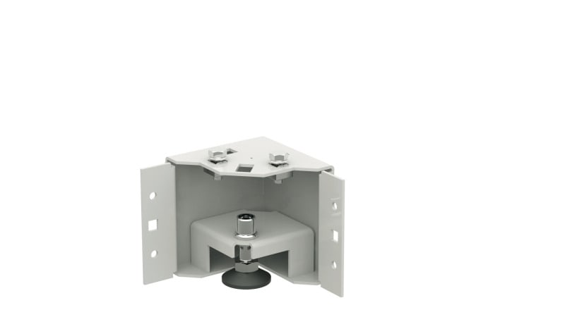 EFB - 4 Sockelecken, nivellierbar, H=100 mm, RAL7035, für Schrankserie PRO