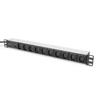 DIGITUS - 19'' Steckdosenleiste 1HE 10-f. C13-Buchsen m. C14-Zuleitung