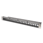 DIGITUS - 19'' Patchpanel Keystone 24-Port 1HE leer RAL9005 Erdungs-Set
