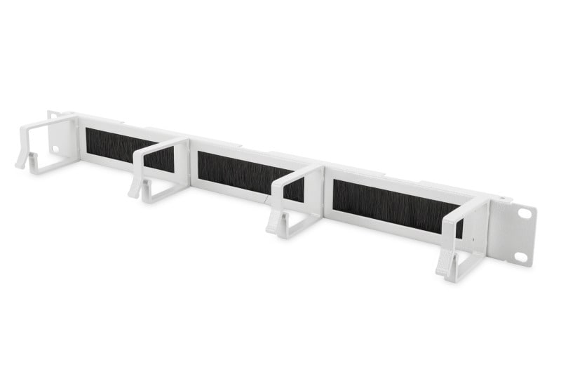 DIGITUS - 19'' 1HE Rangierpanel m. Bürstenleiste 4xBügel 44x60mm RAL7035