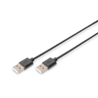 DIGITUS - USB Anschlusskabel A/ST<>A/ST, USB 2.0 kompatipel, 3m, sw
