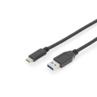 DIGITUS - USB-C 3.1 Verbindungskabel C/ST<>A/ST, Gen2, 3A, 1m, sw