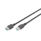 DIGITUS - USB 3.0 Verlängerungskabel A/ST<>A/BU, 1,8m sw