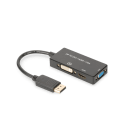 DIGITUS - DisplayPort 3Port Adapter DP/ST<>VGA/BU-HDMI/BU-DVI/BU, sw