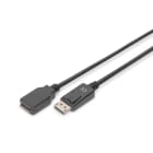 DIGITUS - DisplayPort Verlängerungskabel DP/ST<>DP/BU, 2m sw