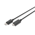 DIGITUS - DisplayPort Anschlusskabel DP/ST<>HDMI/ST, 1m, sw