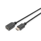 DIGITUS - HDMI Verlängerungskabel HDMI/ST<>HDMI/BU, mit Ethernet, 4K, 5m, sw