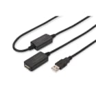 DIGITUS - USB 2.0 Repeaterkabel, USB A ST <> USB A BU, 20 m