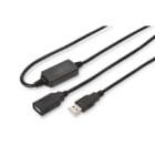 DIGITUS - USB 2.0 Repeaterkabel, USB A ST <> USB A BU, 15 m
