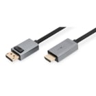DIGITUS - DisplayPort 1.2 Adapterkabel DP/ST<>HDMI/ST, Alugehäuse, 4K/ 30Hz, 1,8m, sw