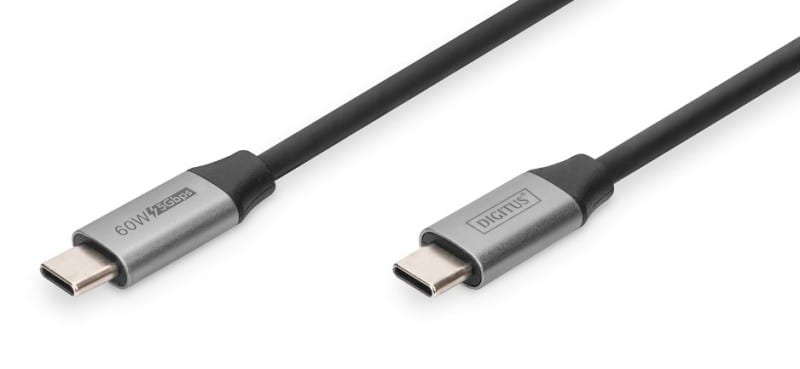 DIGITUS - USB-C 3.0 Anschlußkabel USB-C/ST<>USB-C/ST, USB PD, 4K/60Hz, 1m, sw