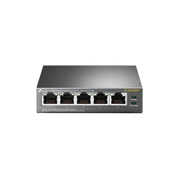 TP-LINK - Desktop 5-Port Gigabit Switch 4-Port-PoE