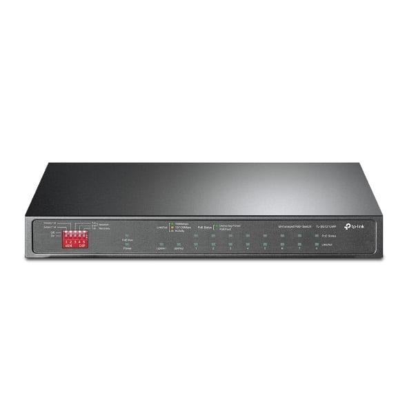 TP-LINK - Desktop 10-Port Gigabit PoE Switch 8 PoE+-Ports 1x GBit 1x Combo-SFP/RJ45 unmanaged 123W
