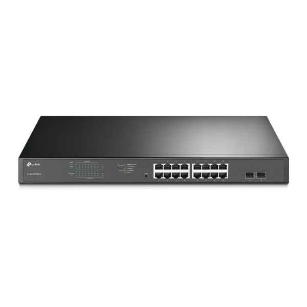 TP-LINK - 19'' 16-Port Gigabit Easy Smart PoE Switch 16 PoE+ Ports 2 SFP-Slots 192W