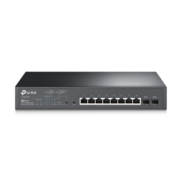 TP-LINK - Omada 10'' 8-Port Gigabit Smart PoE-Switch 8 PoE+-Ports 2 SFP-Slots 150W