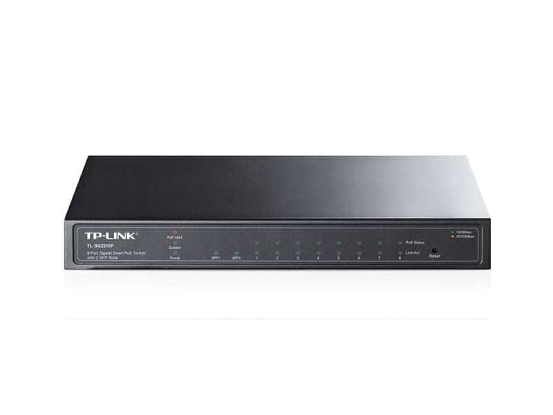 TP-LINK - Omada Desktop 8-Port-Gigabit Smart PoE Switch 8 PoE Ports 2SFP-Slots 53W