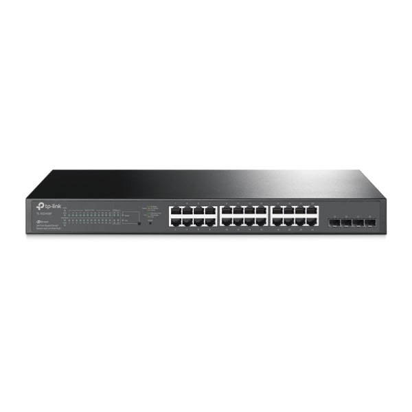 TP-LINK - Omada 19'' 28-Port Gigabit Smart PoE-Switch 24 PoE+ Ports 4 SFP-Slots 192W